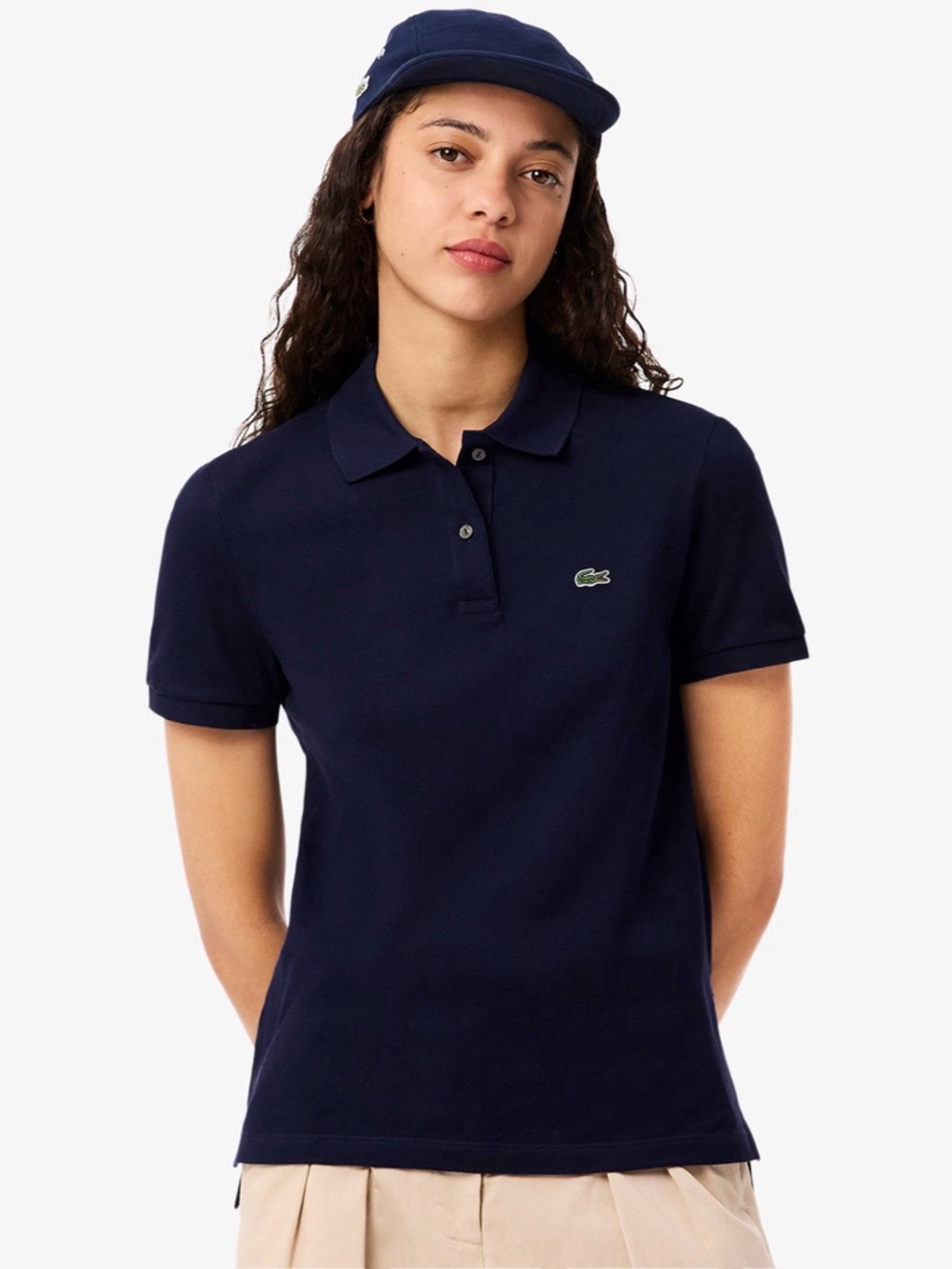 Lacoste Women's Classic Petit Piqué Polo Shirt – Navy, XS / Size 32